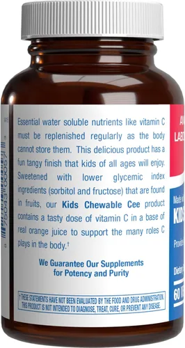 Vista 2 de Tabletas masticables de vitamina C para niños, deliciosa y nutritiva, vitamina C masticable para apoyo inmunológico y bienestar general, hechas