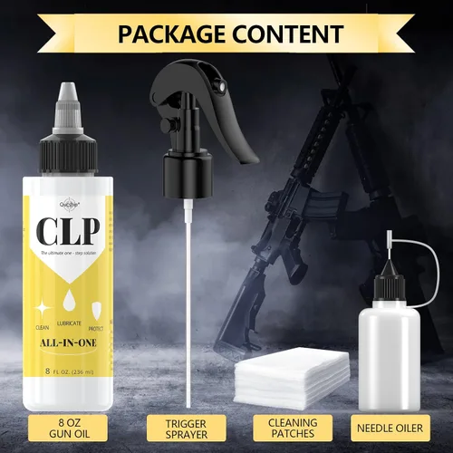 Vista 7 de Aceite para pistola 8 oz, lubricante premium para pistola, kit multiusos de limpieza y protección para pistola, limpiador y lubricante para pistola