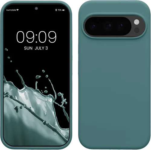 Vista 78 de kwmobile Funda Compatible con Google Pixel 6 Pro - Funda de teléfono de silicona TPU con acabado suave - Azul Arrecife