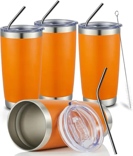 Vista 21 de COMOOO Vaso Térmico de 20 onzas al por Mayor con Aislamiento al Vacío de Doble Pared, Taza de Viaje de Acero Inoxidable con Tapa y Pajita