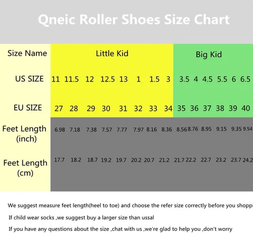 Vista 6 de Qneic Zapatillas de ruedas recargables por USB, zapatos de patinaje con ruedas para niños y niñas, zapatos iluminados para niños