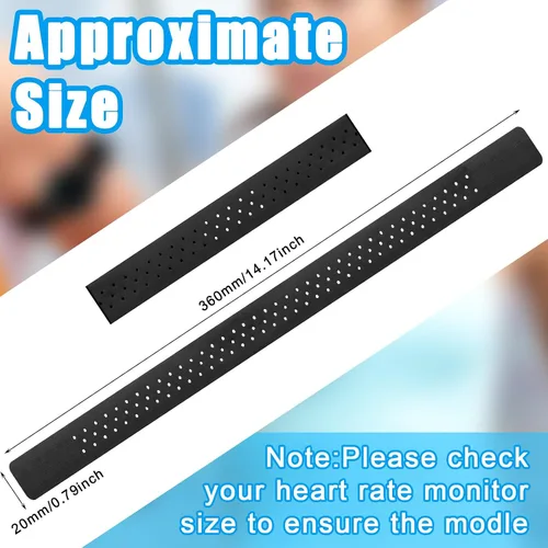 Vista 2 de Oudain 4 correas de repuesto para monitor de frecuencia cardíaca, correa suave para monitor de frecuencia cardíaca, Theory Fitness ajustable