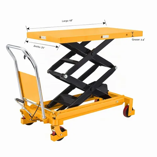 Vista 5 de APOLLO Carro de Mesa Elevatoria Manual con Tijeras Dobles, Plataforma Hidráulica con Capacidad de 798 kg, Altura de Elevación de 150 cm 1760 libras