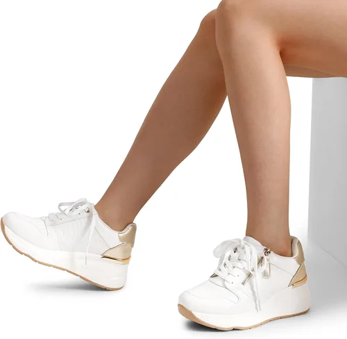 Vista 8 de DREAM PAIRS Zapatos deportivos de cuña para mujer, plataforma de tacón alto, zapatos de moda para uso casual y diario