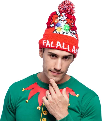 Vista 4 de JOYIN Gorro de punto con luz LED unisex para adultos, con 6 modos intermitentes diferentes, multicolor, Multi
