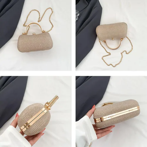 Vista 6 de Bolso de mano de noche para mujer, bolsos formales brillantes de noche, bolso de mano para boda, cóctel, graduación, fiesta, bolsa de noche