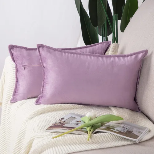 Vista 24 de MADIZZ Juego de 2 fundas de almohada decorativas de terciopelo súper suave con borlas, estilo de lujo, funda de almohada para sofá y dormitorio