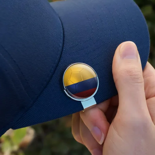 Vista 5 de GRAPHICS & MORE Clip para sombrero de golf con bandera de Colombia con marcador magnético
