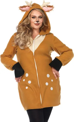 Vista 3 de Leg Avenue Disfraz de Halloween acogedor con capucha para mujer