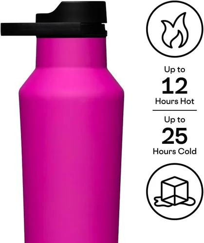 Vista 2 de Corkcicle Classic Sport Canteen - Botella de agua aislada de acero inoxidable, compacta y apta para viajes, duradera, apta para lavavajillas, sin