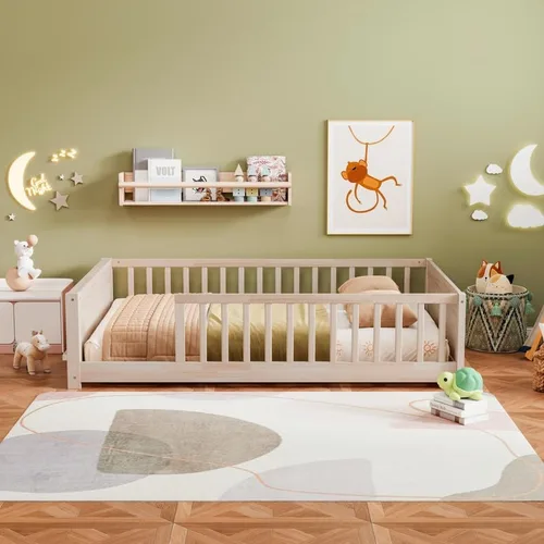 Vista 20 de Bellemave Cama Montessori de tamaño matrimonial con tablillas Blanco