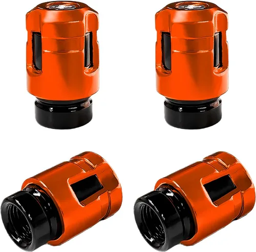 Vista 8 de Yourkar 4 tapas de vástago de válvula de neumático de automóvil, cubiertas de válvula de rueda de aleación de aluminio de forma única, resistentes a