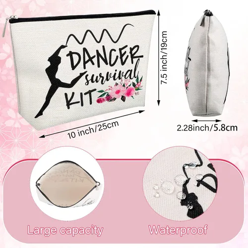 Vista 2 de Tondiamo Bolsa de maquillaje de baile, regalos de graduación, bolsas de cosméticos de baile, bailarina, ballerina, ballet, kit de supervivencia