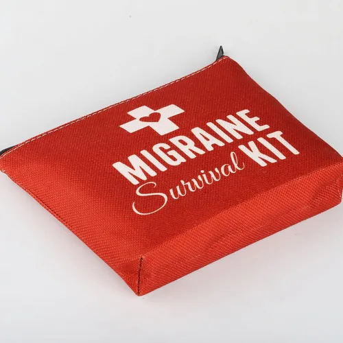 Vista 3 de BWWKTOP Kit de supervivencia de migraña, regalos para guerreros de migraña, bolsas de concienciación sobre migraña, regalos para combatientes