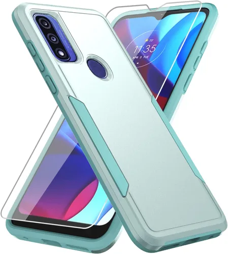 Vista 10 de Funda protectora resistente a prueba de golpes para Moto G Play 2023, Moto G Pure/Moto G Power 2022, con protector de pantalla, prueba de caídas