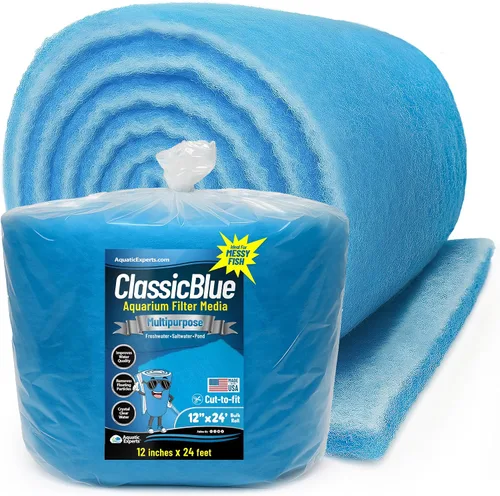 Vista 11 de Aquatic Experts Almohadilla de filtro de acuario unificada clásica de 12 pulgadas por 12 pies por 0.75 pulgadas, almohadilla de filtro azul y blanco