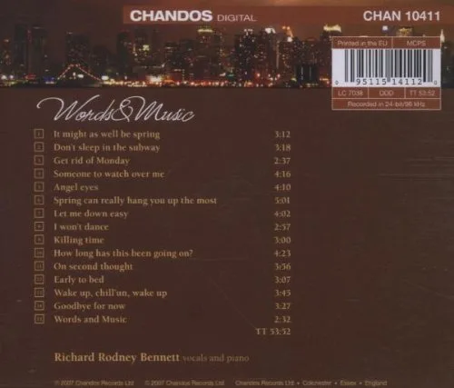Vista 2 de Richard Rodney Bennett Words and Music