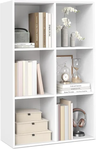 Vista 10 de VASAGLE Custos Collection - Estantería para libros tipo cubo con 4 compartimentos, 9.4 x 26 x 26 pulgadas, estantería de almacenamiento para sala