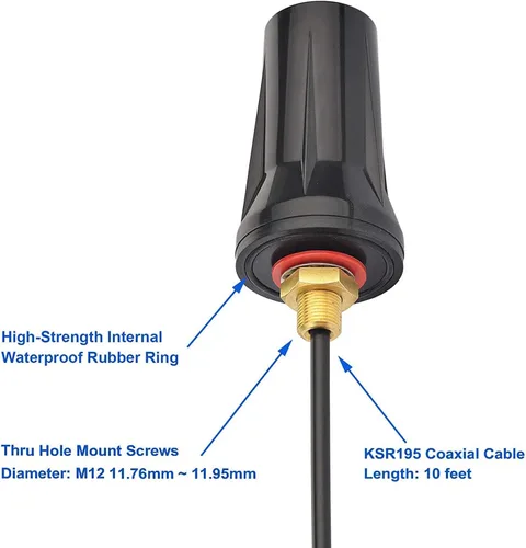 Vista 3 de Bingfu Cellular 0.14 oz LTE Trail - Antena para cámara de montaje en pared, con cable divisor SMA hembra a cable SMA macho dual - Compatible