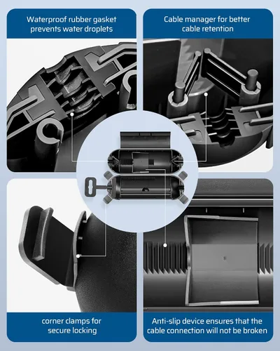 Vista 2 de DEWENWILS [Paquete de 3] Funda de seguridad para cable de extensión para exteriores, caja de conexión eléctrica resistente a la intemperie