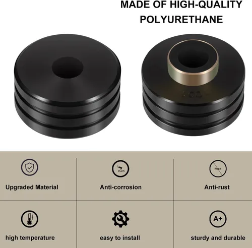 Vista 5 de 9.4102G - Aisladores universales de bujes de poliuretano para montajes de cuerpo, incluye 4 arandelas de metal plateado, 2 fundas de metal plateado