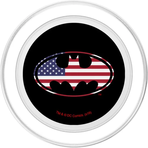 Vista 2 de PopSockets MagSafe PopGrip con logotipo de la bandera estadounidense de Batman USA para iPhone