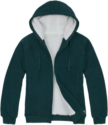 Vista 4 de Victory Outfitters - Sudadera con capucha de forro polar con cremallera y forro bereber suave para mujer