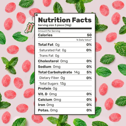 Vista 2 de PEPPERMINT Sanded Candy 14 oz – Bulk, Old Fashioned, Fresh & Delicious, Candy Drops (65 pieces), Fat & Gluten Free