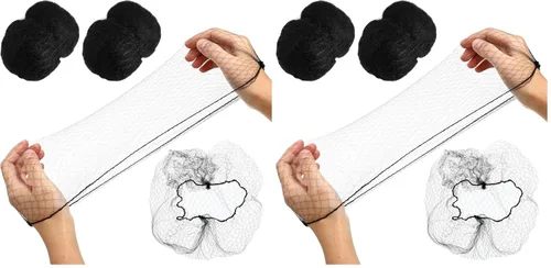Vista 9 de BESTOYARD 100 redes invisibles de malla elástica para moños de ballet, pelucas, embalaje de servicio de alimentos, color negro, 19.68 pulgadas