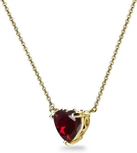 Vista 5 de Collar para mujer, collar de piedra natal, piedra preciosa genuina o sintética, solitario de corazón de 0.276 in, collar corto, collar delicado
