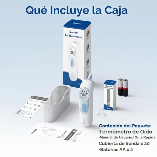 Vista 8 de Berrcom Termómetro digital de oído con punta térmica para todas las edades Azul