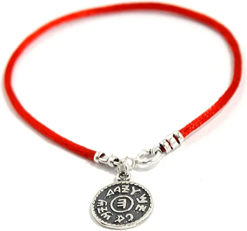 Vista 7 de Prosperity & Success - Pulsera de plata de ley con amuleto de moneda en cuerda de seda roja, pulsera de protección de 7 pulgadas para mujer, regalo