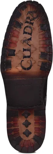 Vista 6 de Cuadra Bota minera para hombre en piel auténtica pirarucu y piel bovina con cordones y cremallera