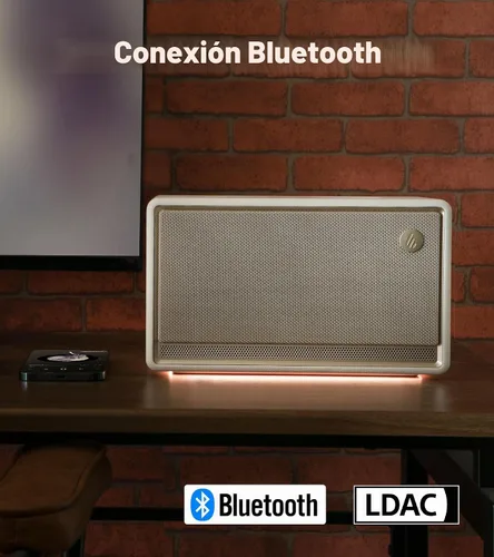 Vista 6 de Edifier Altavoz de escritorio Bluetooth ES300, 60W RMS, luces ambientales Marfil
