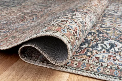 Vista 9 de Loloi Chris Loves Julia Jules Collection JUL-06 Denim/Spice 2'-3'' x 3'-9'', 0.13 pulgadas de altura, alfombra decorativa