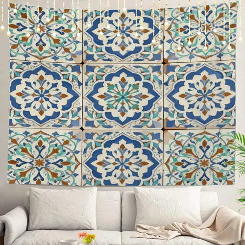 Vista 16 de Shrahala Circles Tapestry, Abstract Art With Various Circles Wall Hanging Hd Print Polyester Backdrop For Dorm Room Bedroom 30 X 40 In