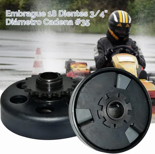 Vista 7 de Go Kart - Embrague centrífugo de 18 dientes de 3/4 pulgadas de diámetro n.º 35, cadena compatible con mini bicicleta y Go Kart Racing
