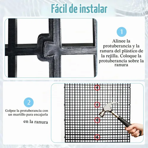 Vista 5 de Hamiledyi Divisor de plástico para acuario con clips, panel de rejilla, tapa de acuario, capó, divisor de tanque de peces, filtro inferior