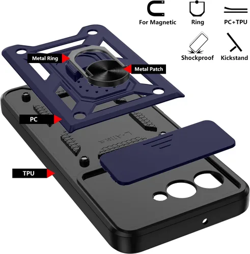 Vista 7 de Funda para Galaxy S6 Edge Plus, S6 Edge + con [3X protector de pantalla suave HD], soporte de anillo integrado y soporte magnético para automóvil, a