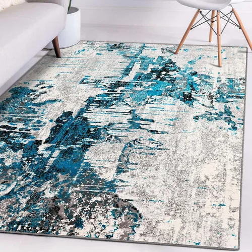 Vista 12 de LUXE WEAVERS Alfombra de Área Abstracta Contemporánea, Azul 5x7