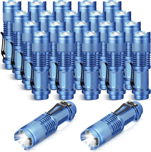 Vista 15 de Fumete 20 Piezas Linterna LED Mini 3 Modos Antorcha Táctica Pequeña Resistente al Agua Linterna de Bolsillo con Enfoque Ajustable Linterna Tipo