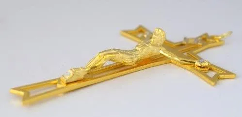 Vista 3 de Oro Jesús Cruz Religiosa Encanto/Colgante Joyería Rosario Hacer Suministros