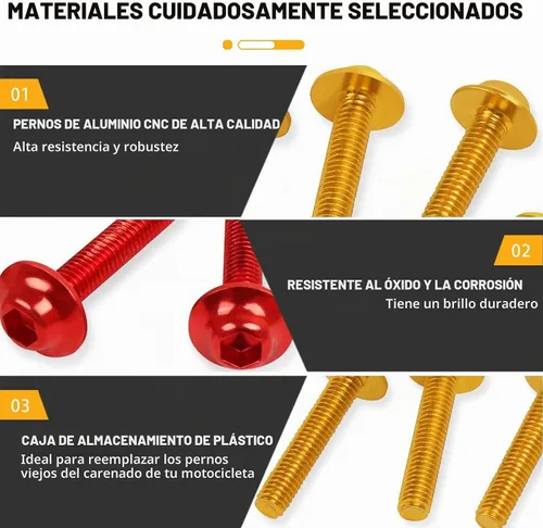 Vista 2 de CHIFUN Kit de pernos de carenado de motocicleta, 195 piezas de tornillos de aluminio M5 M6, kit surtido de arandelas de plástico, tuercas