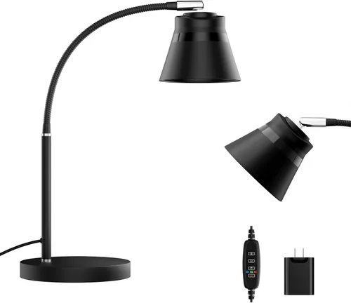 Vista 9 de AXX Lámpara de escritorio dorada, luz de mesa de 24 pulgadas para oficina en casa, dormitorio, dormitorio universitario, bombilla LED incluida, 1000