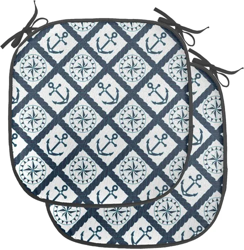Vista 37 de Ambesonne Cojín de asiento para silla de flores, detalles florales con hojas y remolinos, estampado artístico romántico y vívido y vibrante