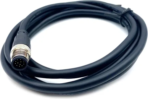 Vista 2 de M12 Cable conector macho de 12 pines, un código de cable de moldeo recto Sensor de aviación masculino Cable eléctrico de PVC Cable moldeado
