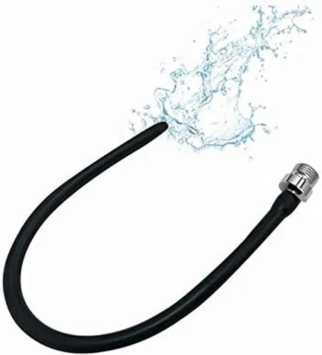 Vista 6 de Accesorio de enema con boquilla de silicona reutilizable, ducha con manguera negra (24.9 cm)