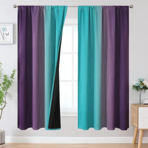 Vista 82 de Estelar Textiler Cortinas oscurecedoras beige y blanco grisáceo de 45 pulgadas de largo, cortinas graduadas con bloqueo de luz para baño, cortinas