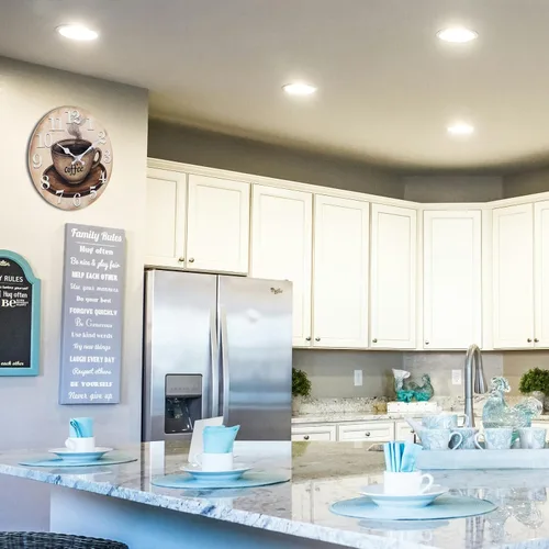 Vista 7 de Reloj de pared de cocina de 12 pulgadas, reloj de cristal moderno con tema