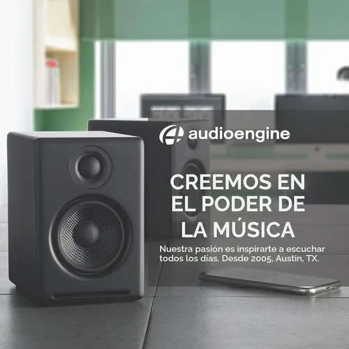 Vista 9 de Audioengine Altavoces de escritorio Bluetooth A2, estéreo compacto, negro